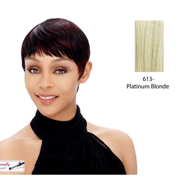 Synthetic Short Layered Pixie Cut Style Full Cap Wig Bebe Platinum Blonde Walmart Com Walmart Com