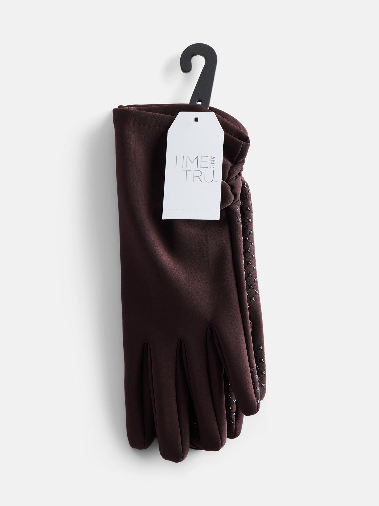 Time and Tru Women's Ruched Driving Gloves, Carob, One Size