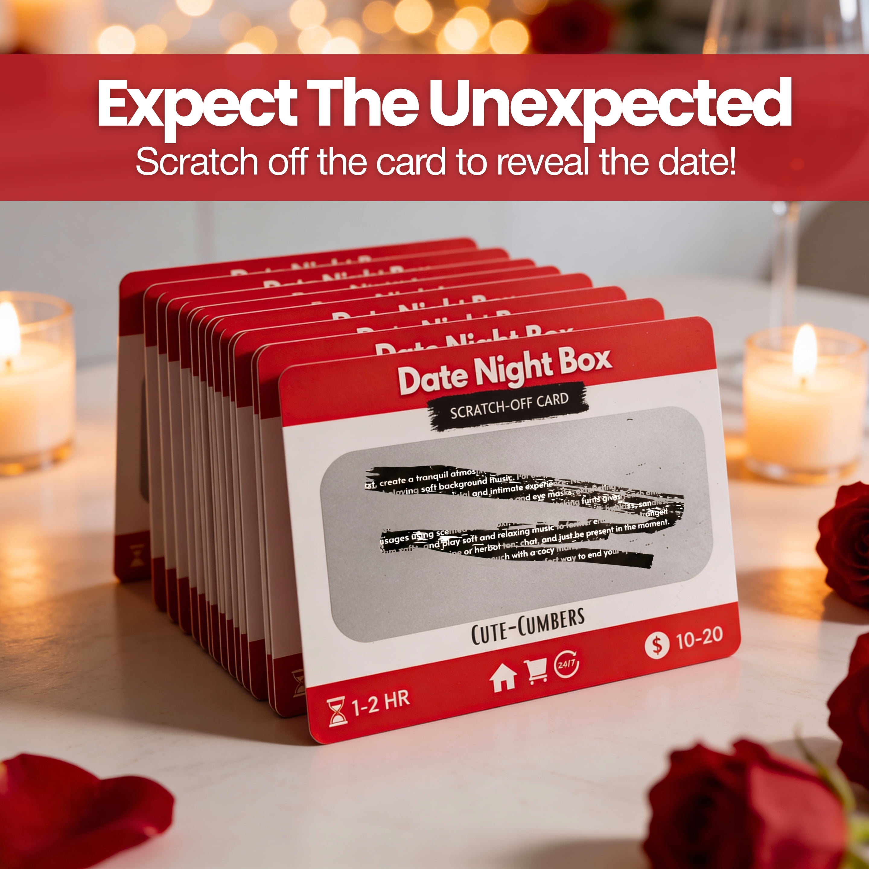 Date Night Box: 52 Fun & Adventurous Scratch-Off Date Night Ideas for Couples - Card Game for Husband, Wife, Boyfriend, Girlfriend - Gift for Him, Her, Birthday, Anniversary, Wedding