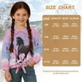 thumbnail image 7 of Garronmavis Black Horse Girls Long Sleeve T-Shirts 9-10 Loose Roses Kids Tie Front Long Sleeve Tees Top Lightweight Crewneck Pullover Blouse Versatile Fall Winter Athletic T-Shirts, 7 of 7