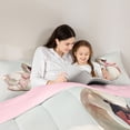 thumbnail image 4 of Homewish Romantic Swan Child Bedding Comforter Set 7 Pieces, Kawaii Princess Ribbon Bow Full Bedding Set, Cutw Animal Reversible Fitted Sheet Flat Sheet, Breathable Home Decor, 4 of 7