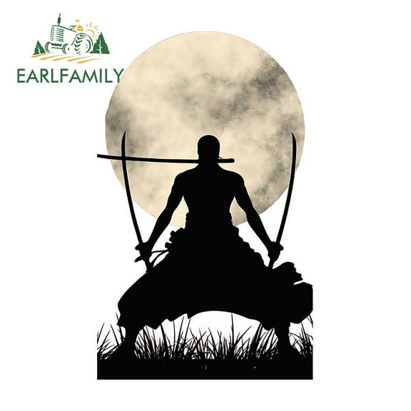 EARLFAMILY 5.1 in Zoro One Piece Car Sticker Motorcycle Scooter Vinyl DIY Decal Tumbler Personality Occlusion Scratch Car Accessories