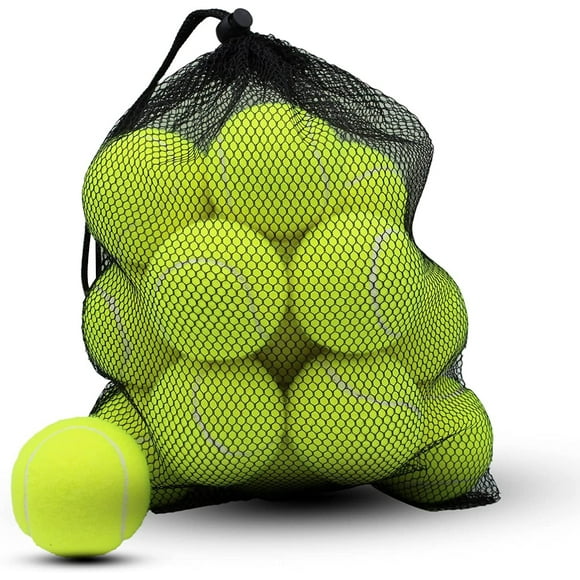 SHENMO Set of 18 Tennis Balls, with Mesh Carrying Bag, Ideal for Training, Tennis, Ball Machines and also as Play Equipment