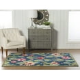 thumbnail image 2 of Trio Cactus Navy Area Rug 5x7 Contemporary Transitional Design, 2 of 6
