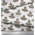 thumbnail image 3 of Soimoi Brown Modal Satin Fabric Floral & Paisley Print Fabric by the Yard 42 Inch Wide, 3 of 3