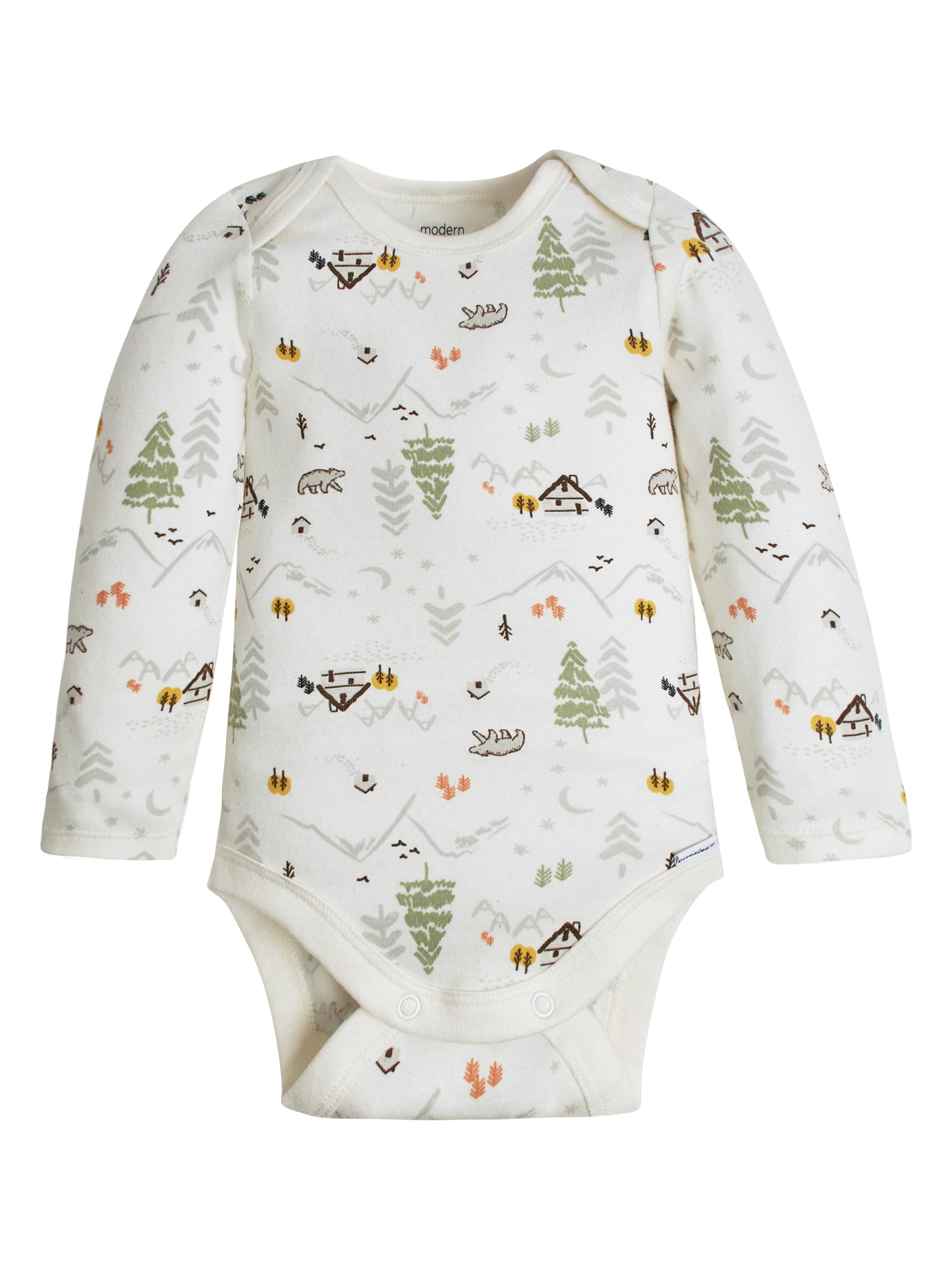 Modern Moments by Gerber Baby Boy Long Sleeve Onesies Bodysuits, 3-Pack (Newborn - 12M)