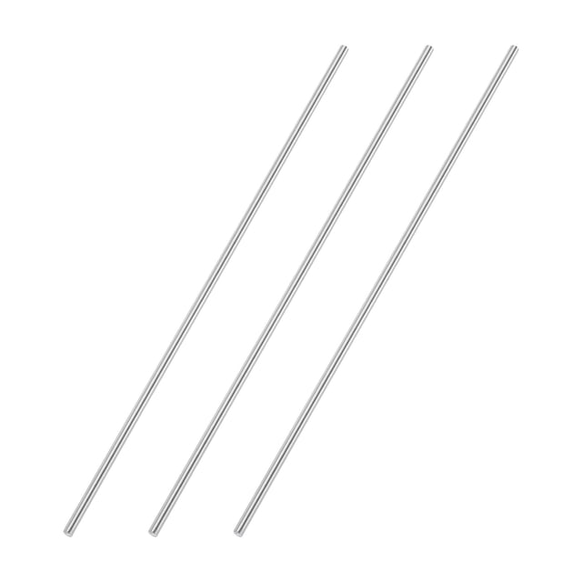 Uxcell 11.81 x 0.2" 304 Stainless Steel Solid Round Rod for DIY Craft 3Pcs