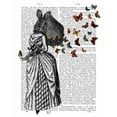 thumbnail image 3 of Fab Funky 12x14 Black Modern Framed Museum Art Print Titled - Rabbit and Butterfly Parasol, 3 of 5
