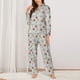 thumbnail image 2 of Fotbe Funny Cat White Conjunto de Pijama de Manga Larga para Mujer con Estampado, Ropa de Dormir de 2 Piezas, Conjunto de Casa Suave y Cómodo con Bolsillos-Small, 2 of 7