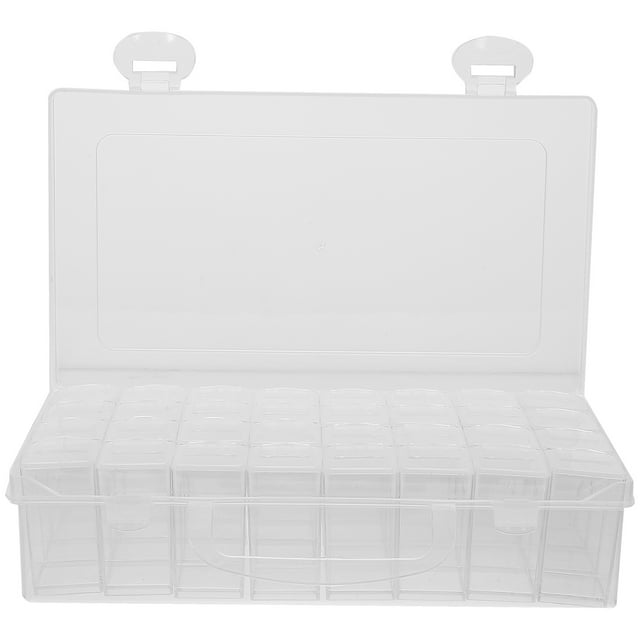 Compartment Organizer with Divider Transparent Beads Organizer Box DIY Beads Storage Case
