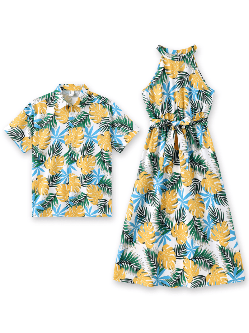 Patpat Women Summer Dresses Couple Matching Outfits Casual Sundress Halter Yellow Floral Tropical Vacation Dresses for Women,S-XL, Women's, Size: Patpat Women Summer Dresses Couple Matching Outfits Casual Sundress Halter Yellow Floral Tropical Vacation Dresses for Women,S-XL, Women's, Size: