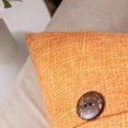 thumbnail image 2 of HTOOQ Set of 2 Decorative Linen Throw Pillow Covers Cushion Case Triple Button Vintage Farmhouse Pillowcase for ouch Sofa Bed 16 x 16 Inch Bright Orange, 2 of 6