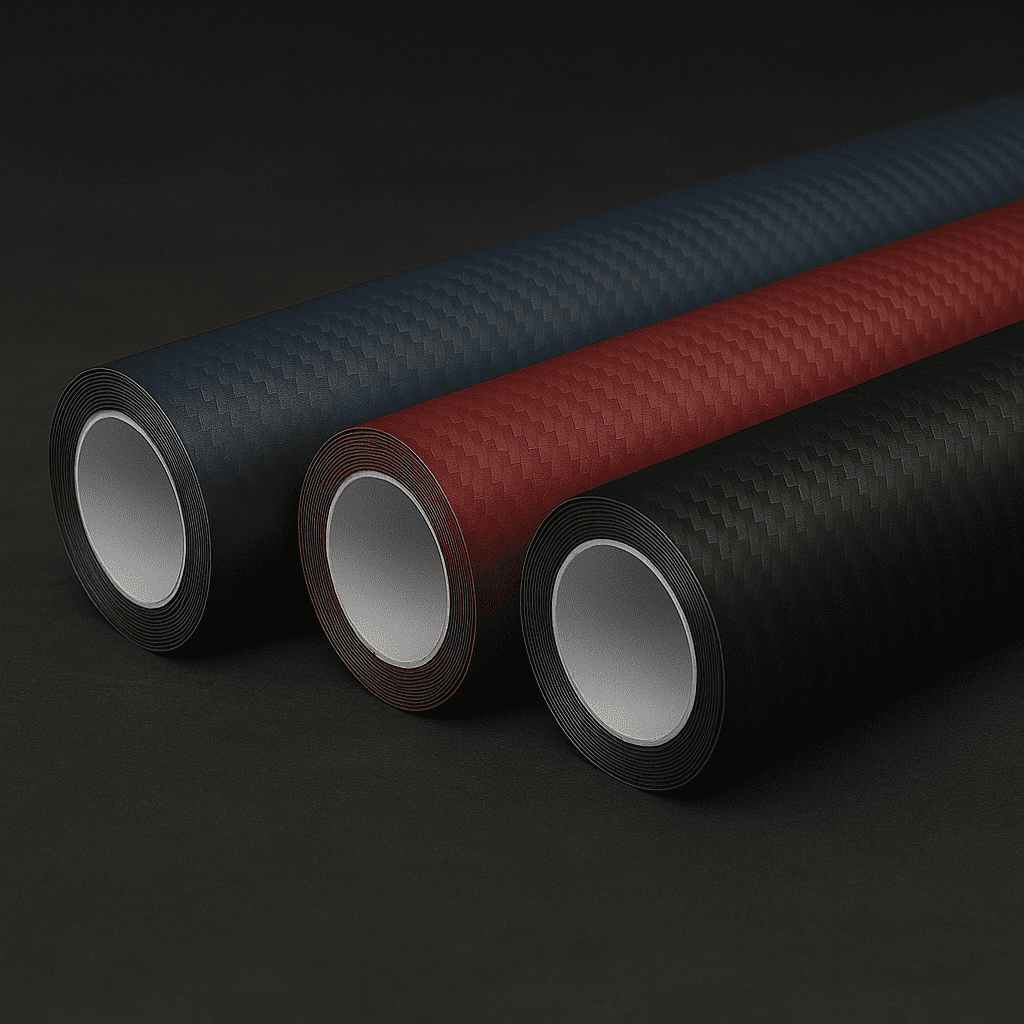 RockRose 3D Matte Burgundy Red Carbon Fiber Vinyl Wrap 2FT x 5FT