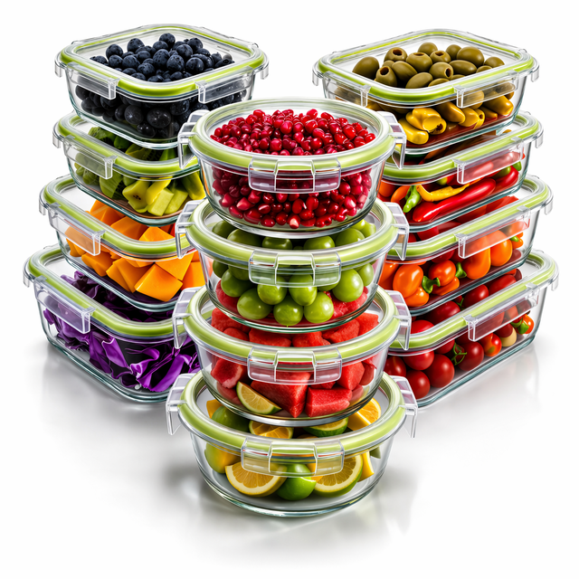 Set Contenedores De Vidrio Herméticos 24 Piezas Para Cocina