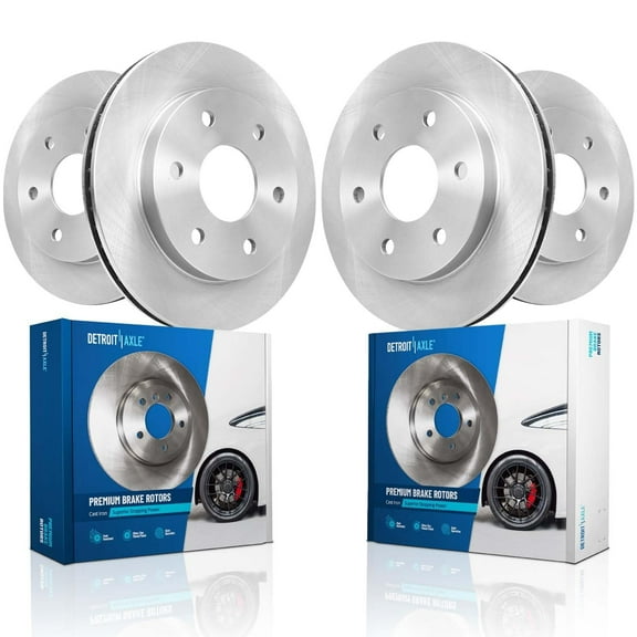 Detroit Axle - 296mm Front and 308mm Rear Disc Brake Kit Rotors for 2005 2006 2007 2008 2009 2010 2011 2012 Nissan Pathfinder V6