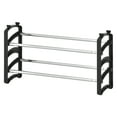 thumbnail image 6 of Seville Classics Expandable and Adjustable Shoe Rack Organizer, for Bedroom, Closet, Entryway, Hallway, Black/Chrome, 4-Tier, 6 of 15
