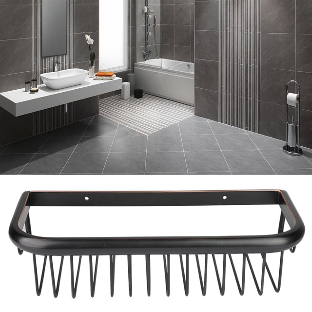 Cesta con red en la parte superior, jabonera de latón negro, jabonera de pared, cesta de jabón integrada sin costuras
