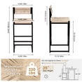 thumbnail image 6 of SYNGAR Bar Stools with Back Sets of 2, Woven Bar Chair with Metal Legs, Counter Height Bar Stools, Bar Chairs for Kitchen Bars Restaurants, Tufted Barstools Set, Creamy White, 6 of 14