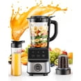 thumbnail image 1 of HoninJoy Kitchen Countertop Blender, 51 Oz Large Capacity 5 Speeds + P Electric Blend, With Travel Jar and Grinder Combo, Silver, 1 of 7