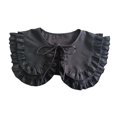 thumbnail image 1 of Rongfmy Women Double Ruffle Fake Collar Detachable False Collar for Sweater Sweaters Black, 1 of 9