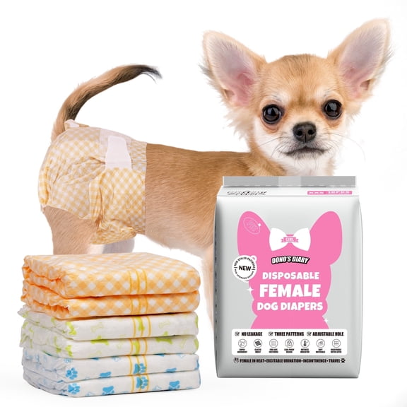 Dono Disposable Female Dog Diapers, Wetness Indicator, Super-Absorbent, Leak Proof, XX-Small 20 Count