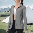 thumbnail image 6 of ZyeKqe Athletic Jackets for Women Sun Protection Long Sleeve Hooded Full Zip Upf 50+ Outdoor Hiking Workout Tops with Pockets, 6 of 7