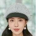 thumbnail image 2 of CoCopeaunt Women Knitted Newsboy Caps Casual Cozy Plush Visor Beret Hat Retro Warm Vintage Cabbie Hat for Ladies Girls, 2 of 6