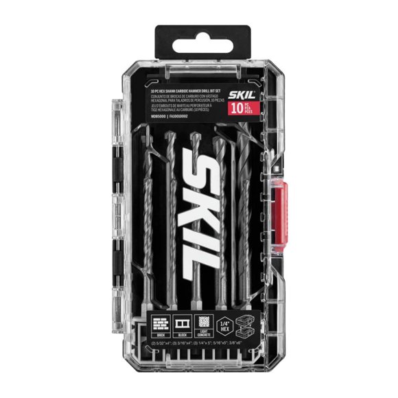 Juego de brocas SKIL MDB5000 con 10 martillos de carburo de vástago hexagonal