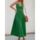 thumbnail image 2 of Vestido largo CUPSHE con cuello en V retorcido, sin mangas, rayón verde, 2 of 6