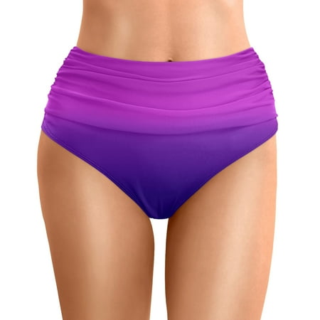Huowey Women Swimwear High Waist Bikini Bottoms Swim Briefs Beach Shorts Ruched Bottom High Cut Swim Bottom Full Coverage Sports Yoga Shorts Swimbottom Pool Bathing Suit Honeymoon Cruise Trendy Wear