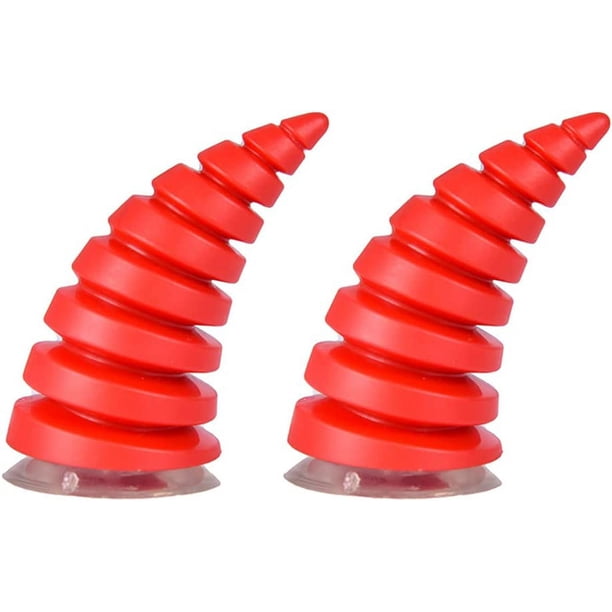 piezas de bocina roja para casco de motocicleta, bocina de diablo para casco de motocicleta, decoración de bocina de diablo para casco con ventosa, accesorios de decoración de bocina para casco de mot