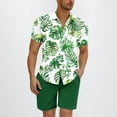 thumbnail image 2 of GERsome Men's Hawaiian 2 Piece Outfits Short Sleeve Floral Shirts and Shorts Summer Beach Vacation Matching Set S-3XL, 2 of 5
