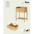 thumbnail image 3 of Nightstand with Charging Station,Bedside Table with Drawer and 2 Shelf Storage, Small Side Table, Modern Oak Night Stand, Tall End Table for Bedroom, Living Room, 3 of 18