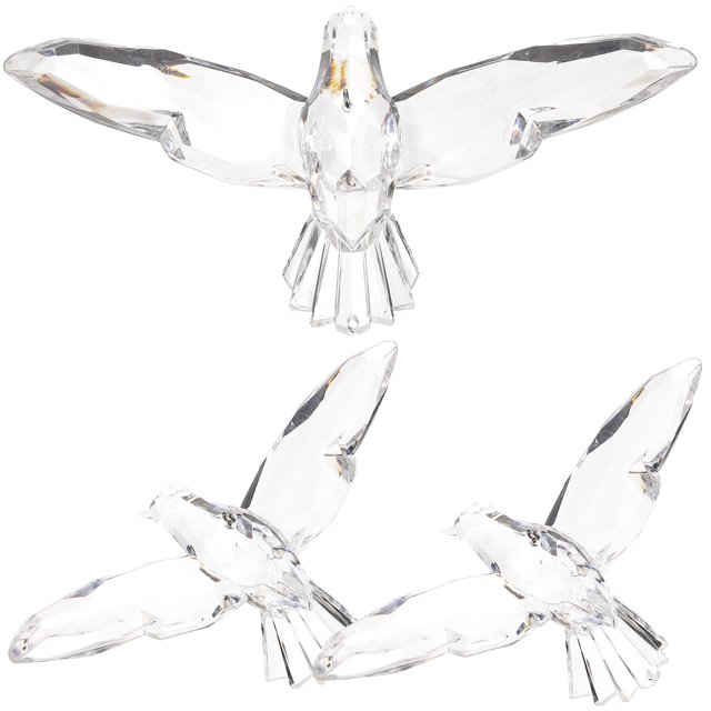 3pcs Ceiling Hanging Bird Decoration Transparent Simulated Flying Birds Ornament Acrylic Bird Statue