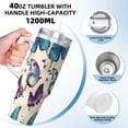 thumbnail image 2 of 40 OZ Polka Dot Ice Bully Cup with Handle Straw Lid, Double Wall Stainless Steel Tumbler Travel Coffee Cup, Red and White Insulation and Cooling Mug for Christmas Birthday Present, 2 of 10