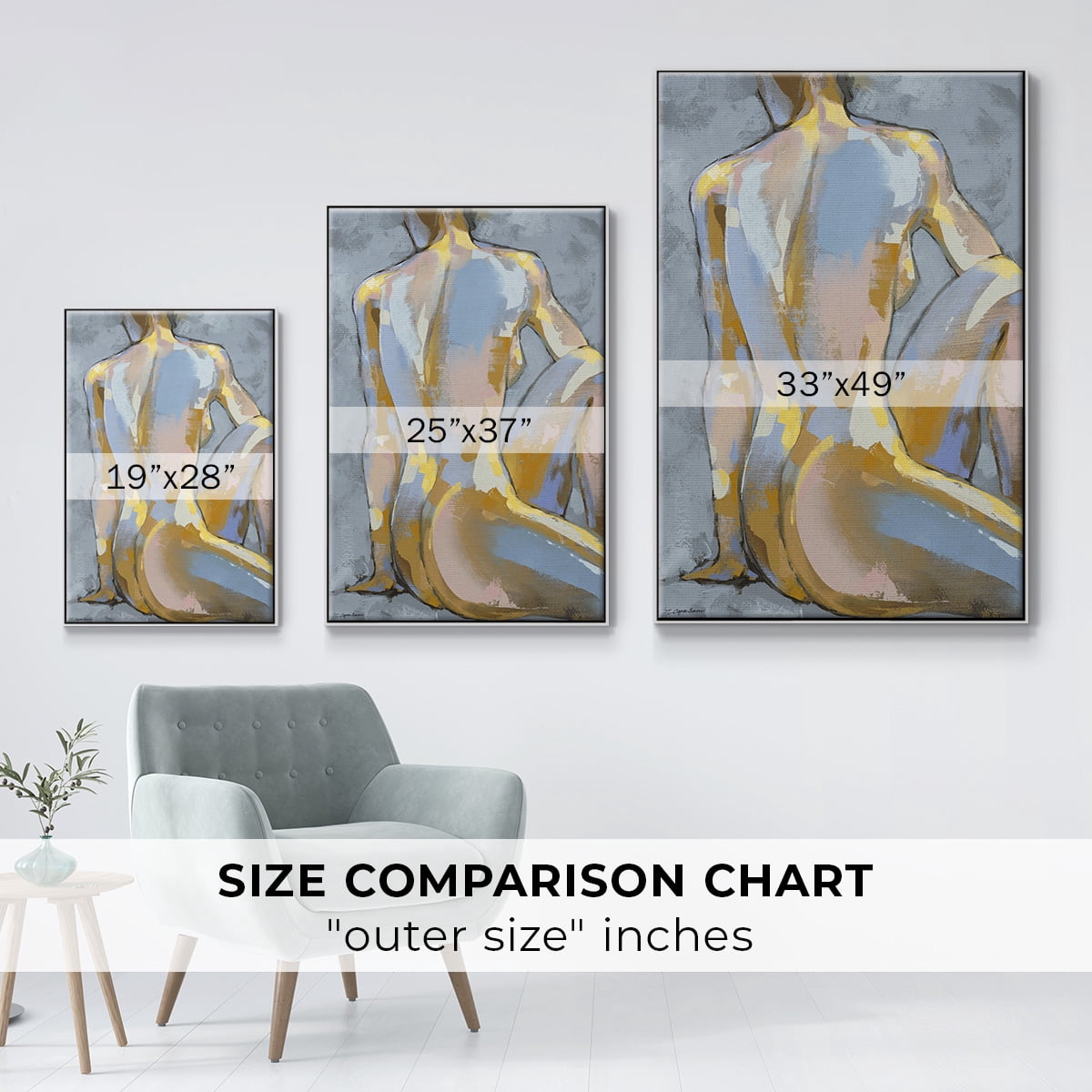 Grey Maiden II Framed Premium Gallery Wrapped Canvas - Ready to Hang - 17 x 25 - White Floating Frame