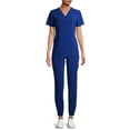 Scrubstar Women's Seasonal Solid Contrast VNeck Scrub Top