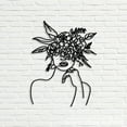thumbnail image 2 of Craftnamesign Floral Woman Face Metal Wall Decor, Woman Metal Wall Art, Minimalist Art, 2 of 5