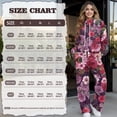 thumbnail image 5 of Renewold Womens Sweatsuits 2 Piece Set Long Sleeve Sweatshirts High Waisted Pants Vacation Outfits Matching Tracksuit Sets Sportswear for Women, Retro Rose Floral Print, M, 5 of 7