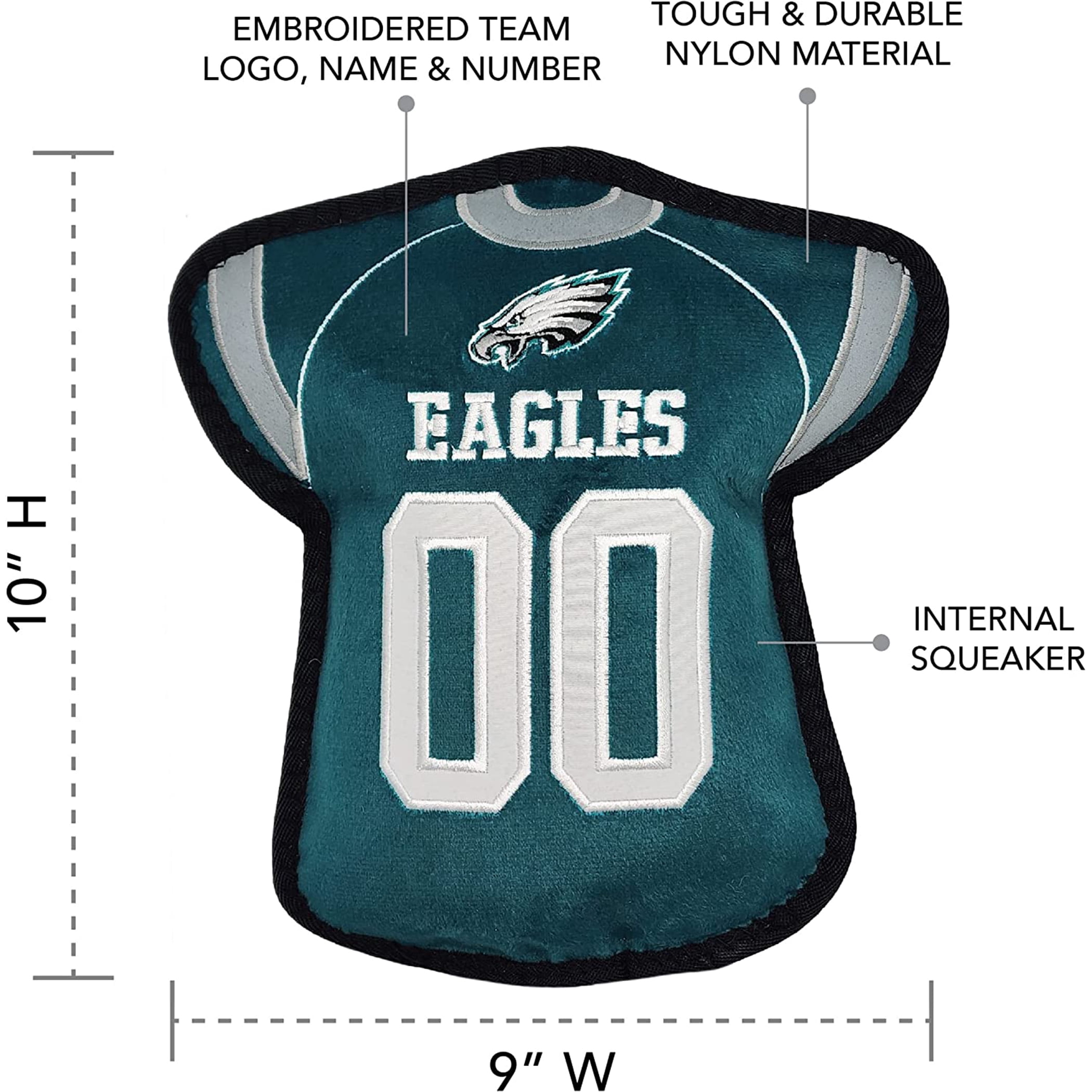 NFL Tough Jersey Pet Dog Toy Premium Quality with Built-in Squeaker Chew Toy
