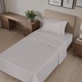 thumbnail image 2 of SHILIU-4 Pcs Cotton Sheets - 100% Natural Cotton Soft, Lightweight & Breathable Crispy Percale Bed Sheets, Twin Sheets Set 16" Deep Pockets, Opal Gray, 2 of 4
