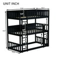 thumbnail image 5 of Duxelifin Triple bunk Bed, Twin Over Twin Over Twin Bunk Beds, Rubber Wood Bunk Bed with Two Built-in Ladders, 3-Layer Bunk Bed Can Convertible Into Platform Beds/Loft Bed, Black, 5 of 9