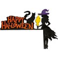 thumbnail image 2 of Decoraciones para puertas de Halloween, 1 pieza de madera con forma de calabaza, fantasma, bruja, letrero para esquinas de puertas de Halloween, adorno para el hogar, la oficina, festival, decoración, 2 of 6