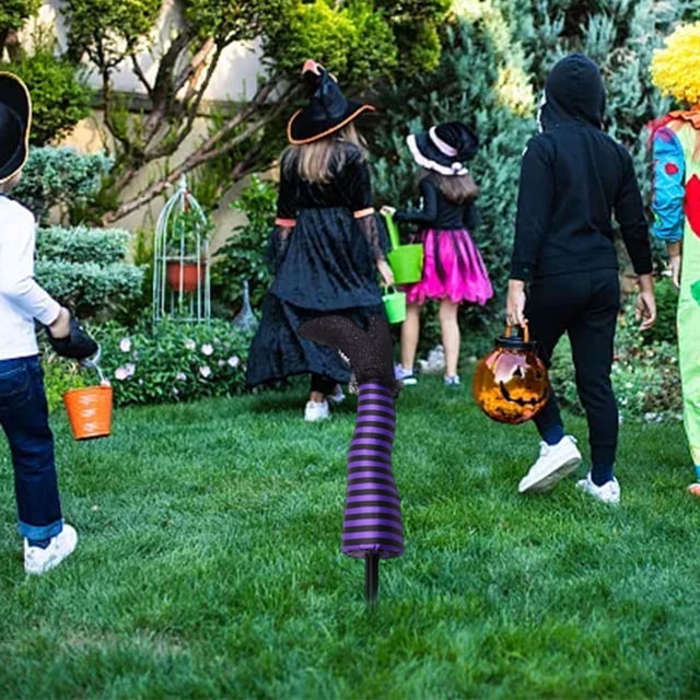 Halloween Witch Leg Desktop Ornament For Yard Patio Garden Party And Home