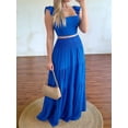 thumbnail image 3 of 2 Piece Skirt Sets for Women 2025 Summer Spring Resort Vacation Curise Outfits Tank Top Maxi Skirt Set Royal Blue M, 3 of 6