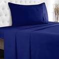 thumbnail image 5 of MyOwn Twin Sheet Set - Cotton Rich Twin Bedding Sets, 3 Piece Deep Pocket Twin Sheet - Ultra Soft, Wrinkle Resistant, Quick Dry, Easy Care Twin Sheets - Navy Blue, 5 of 5