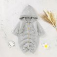 thumbnail image 2 of Generic Knitted Sweater for Toddler Baby Girls Boys Cotton Knitted Hooded Sweater Romper Jumpsuit Outfits Toddler Knitted Romper Cotton Long Sleeve One-Piece Coveralls Hooded Jumpsuit, 2 of 9