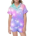 thumbnail image 1 of Luvoko Pyjama Enfant Mode Imprimé Boutonné Col Rabattu Manches Courtes Ensemble de Pyjama Bébé Serviette Fille Robes Simple 6 9 Mois Dormeuses Garçon Noël Tenues Fille Taille 6 12 18 Mois, 1 of 4