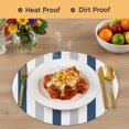 thumbnail image 4 of Navy Blue Striped Round 13 Inch Placemats Set of 4, Geometric Grey White Vertical Stripes HeatResistant Non Slip Place Mats for Dining Table, Wipeable Braided Kitchen Table Mats for Housewarming, 4 of 9