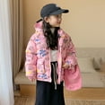 thumbnail image 4 of URMAGIC Kids Boy Girl Cute Cartoon Print Coat Winter Warm Hooded Outwear Lightweight Puffer Water-Resistant Jacket, 4 of 8